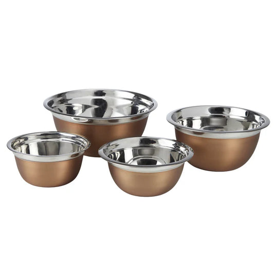 Copper 4-Piece Stainless Steel Mixing Bowl Set